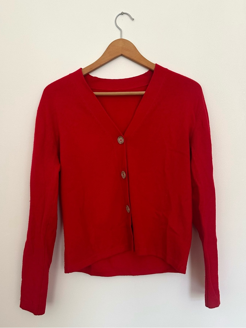 Wool Red Cardigan Sweater